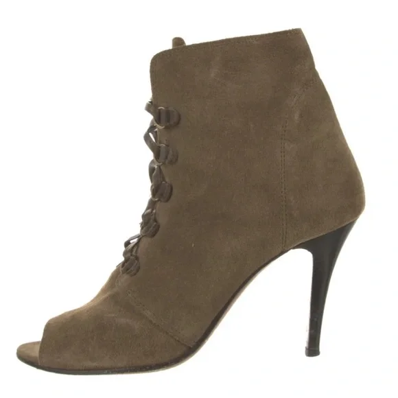 Genuine leather Suade lace up booties